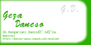 geza dancso business card